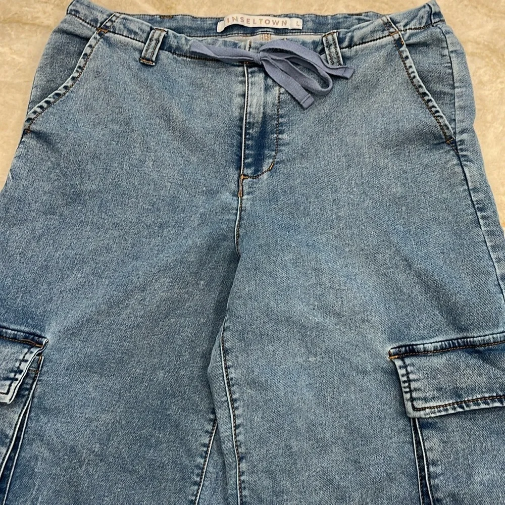 Tinseltown Ultra Wide Leg‎ Cargo Jeans – Size Large | 32” Inseam - Picture 5 of 16